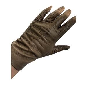 Vintage Leather Gloves Silk Lined Italy Size 6 1/2 Brown Wrist Length
